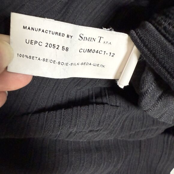 Armani Collezoni Men’s Ribbed Silk Patterned Knit 1/4 Zip-up Sweater Black L - Picture 2 of 6